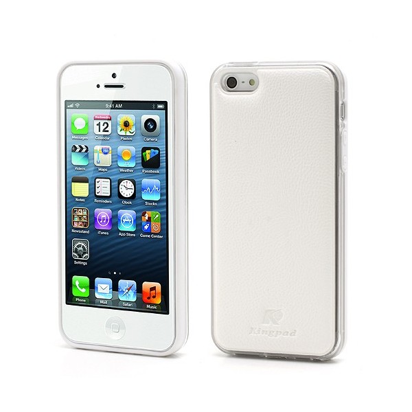 „Kingpad“ Leather apvalks - balts (iPhone 5 / 5S / SE 2016)