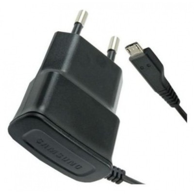 Origināls „Samsung“ tīkla lādētājs ar iebūvētu micro USB vadu (ETA0U10EBE, Eiropa) / Vacins.lv