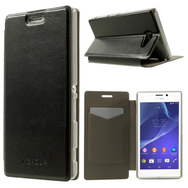 Atvērams maciņš - melns (Xperia M2 Aqua)