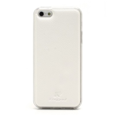 „Kingpad“ Leather sērijas balts ādas un izturīgas cieta silikona Apple iPhone 5 / 5S apvalks / Vacins.lv