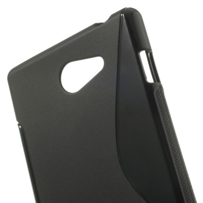 Sony Xperia M2 Aqua juodas kieto silikono TPU dėklas - nugarėlė / Priedai.lt