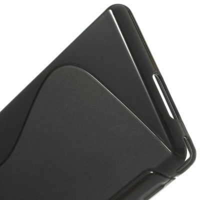 Sony Xperia M2 Aqua juodas kieto silikono TPU dėklas - nugarėlė / Priedai.lt