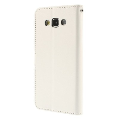 Samsung Galaxy A7 atvēramais balts ādas maciņš (maks) / Vacins.lv