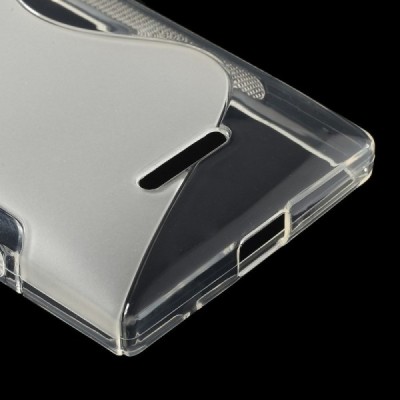 Microsoft Lumia 435 skaidrus (permatomas) kieto silikono TPU dėklas - nugarėlė / Priedai.lt