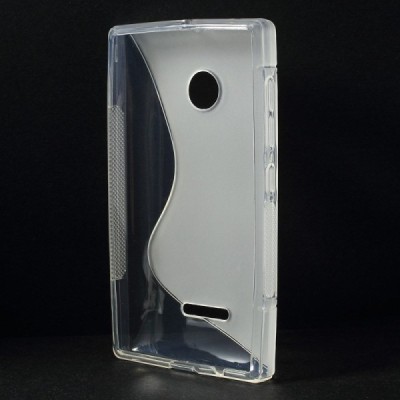 Microsoft Lumia 435 skaidrus (permatomas) kieto silikono TPU dėklas - nugarėlė / Priedai.lt