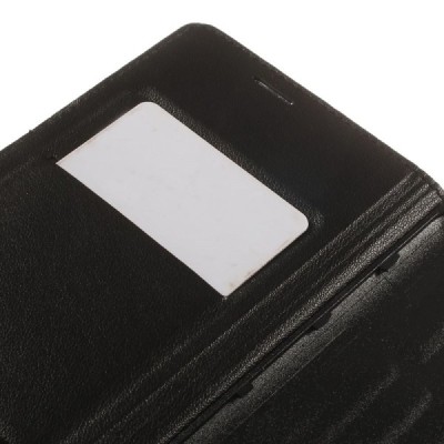 Samsung Galaxy Note Edge melns atvēramais Smart Wallet ādas maciņš - maks / Vacins.lv