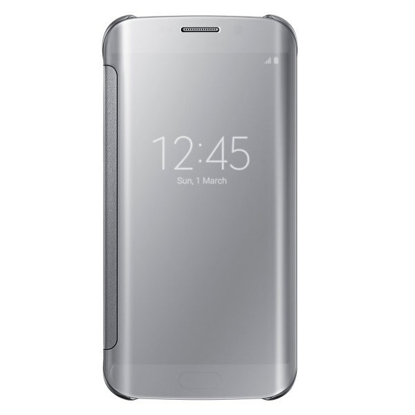 „Samsung“ Clear View Cover atverčiamas dėklas - sidabrinis (Galaxy S6 Edge)