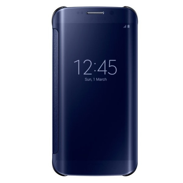 „Samsung“ Clear View Cover atverčiamas dėklas - mėlynas (Galaxy S6 Edge)