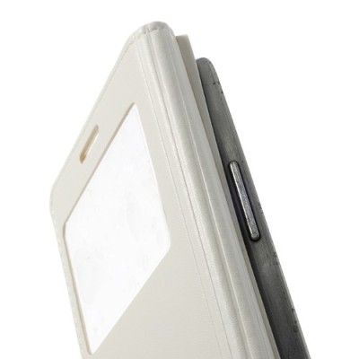 Samsung Galaxy S3 balts atvēramais Smart Window ādas maciņš / Vacins.lv