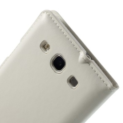 Samsung Galaxy S3 balts atvēramais Smart Window ādas maciņš / Vacins.lv