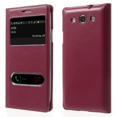 Samsung Galaxy S3 rozs atvēramais Smart Window ādas maciņš / Vacins.lv