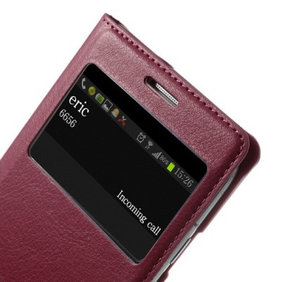 Samsung Galaxy S3 rozs atvēramais Smart Window ādas maciņš / Vacins.lv