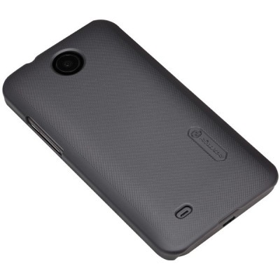 HTC Desire 300 Nillkin Frosted Shield melns plastmasas futrālis + ekrāna aizsargplēve / Vacins.lv