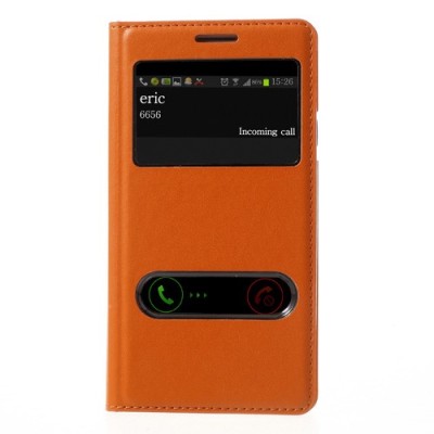 Samsung Galaxy S3 view window atvēramais oranžs maciņš / Vacins.lv