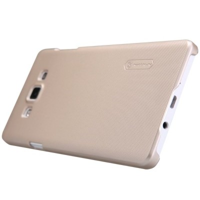 Samsung Galaxy A7 Nillkin Frosted Shield zelta plastmasas apvalks + ekrāna aizsargplēve / Vacins.lv