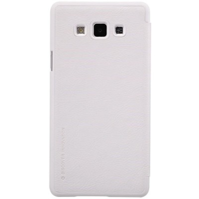 Greznais „Nillkin“ Qin sērijas ādas atvērams balts Samsung Galaxy A7 maciņš / Vacins.lv