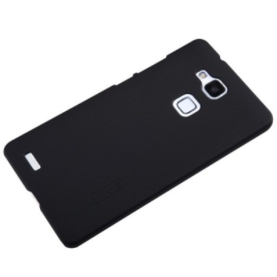 Huawei Ascend Mate 7 Nillkin Frosted Shield melns plastmasas apvalks + ekrāna aizsargplēve / Vacins.lv
