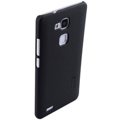 Huawei Ascend Mate 7 Nillkin Frosted Shield melns plastmasas apvalks + ekrāna aizsargplēve / Vacins.lv