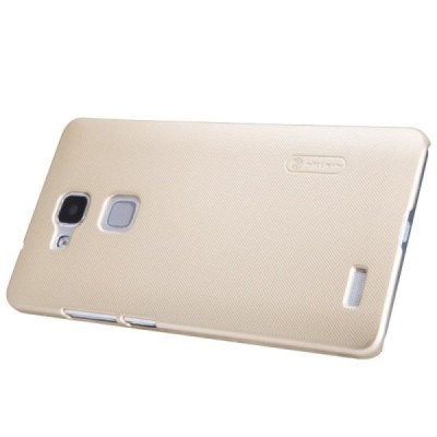 Huawei Ascend Mate 7 Nillkin Frosted Shield auksinis plastikinis dėklas + apsauginė ekrano plėvelė / Priedai.lt