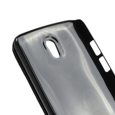 HTC Desire 500 klasisks ādas vertikāli atvēramais melns futrālis / Vacins.lv