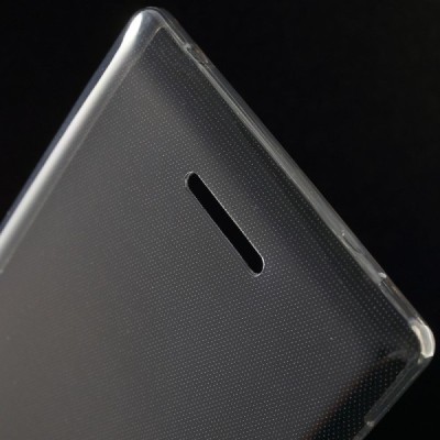Sony Xperia T3 dzidrs (caurspīdīgs) cieta silikona TPU pasaulē planākais pelēks apvalks / Vacins.lv