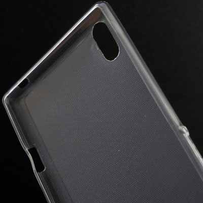 Sony Xperia T3 dzidrs (caurspīdīgs) cieta silikona TPU pasaulē planākais pelēks apvalks / Vacins.lv