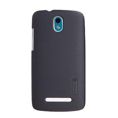 HTC Desire 500 Nillkin Frosted Shield melns plastmasas futrālis + ekrāna aizsargplēve / Vacins.lv