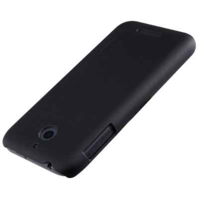 HTC Desire 510 Nillkin Frosted Shield melns plastmasas apvalks + ekrāna aizsargplēve / Vacins.lv
