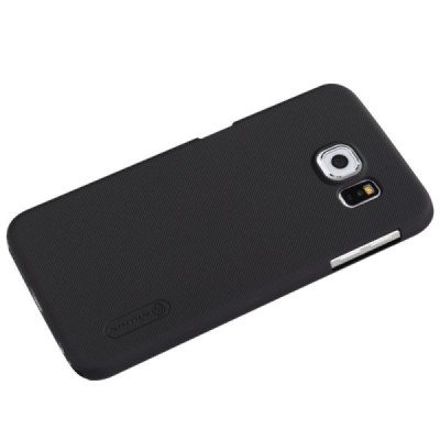 Samsung Galaxy S6 (G920) Nillkin Frosted Shield juodas plastikinis dėklas + apsauginė ekrano plėvelė / Priedai.lt