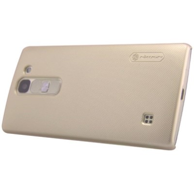 LG Spirit Nillkin Frosted Shield auksinis plastikinis dėklas + apsauginė ekrano plėvelė / Priedai.lt