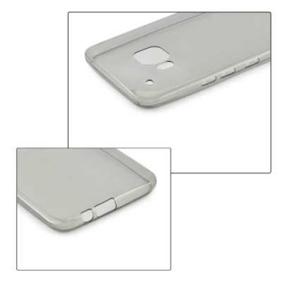 HTC One M9 skaidrus (permatomas) kieto silikono TPU ploniausias pasaulyje pilkas dėklas / Priedai.lt