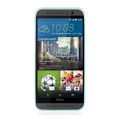 HTC One M9 skaidrus (permatomas) kieto silikono TPU ploniausias pasaulyje žalias dėklas / Priedai.lt