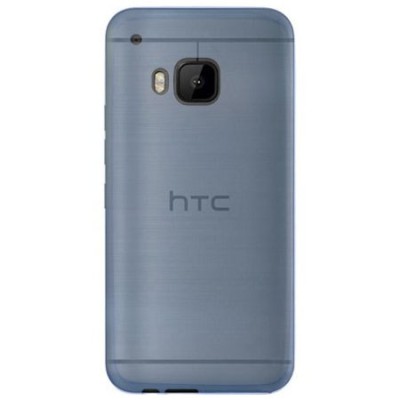 HTC One M9 skaidrus (permatomas) kieto silikono TPU ploniausias pasaulyje mėlynas dėklas / Priedai.lt