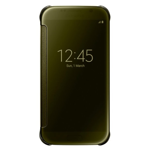 „Samsung“ Clear View Cover atvērams maciņš - zelta (Galaxy S6)