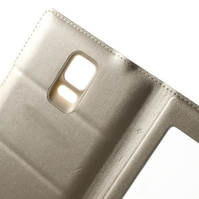 Samsung Galaxy Note 4 zelta atvēramais maciņš ar lodziņu / Vacins.lv