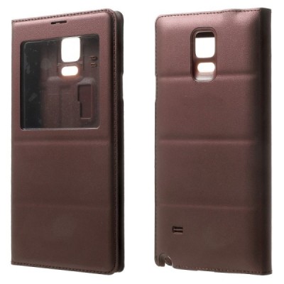 Samsung Galaxy Note 4 raudonas atverčiamas dėklas su langeliu / Priedai.lt