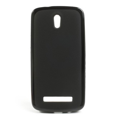 HTC Desire 500 Jelly Case melns cieta silikona (TPU) futrālis / Vacins.lv