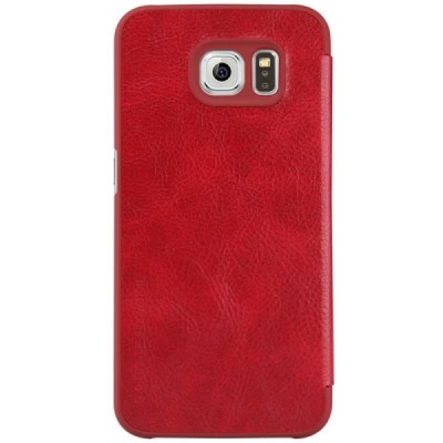 Prabangus „Nillkin“ Qin serijos raudonas odinis atverčiamas Samsung Galaxy S6 (G920) dėklas / Priedai.lt