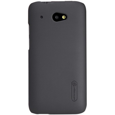 HTC Desire 601 Nillkin Frosted Shield melns plastmasas futrālis + ekrāna aizsargplēve / Vacins.lv