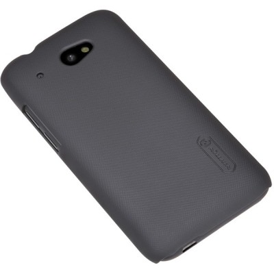 HTC Desire 601 Nillkin Frosted Shield melns plastmasas futrālis + ekrāna aizsargplēve / Vacins.lv
