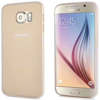 Samsung Galaxy S6 G920 ploniausias pasaulyje plastikinis skaidrus baltas dėklas - nugarėlė / Priedai.lt