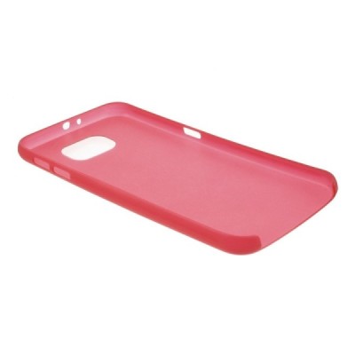 Samsung Galaxy S6 G920 ploniausias pasaulyje plastikinis skaidrus raudonas dėklas - nugarėlė / Priedai.lt