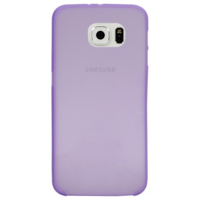 Samsung Galaxy S6 G920 ploniausias pasaulyje plastikinis skaidrus violetinis dėklas - nugarėlė / Priedai.lt