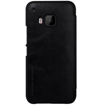Prabangus „Nillkin“ Qin serijos juodas odinis atverčiamas HTC One M9 dėklas / Priedai.lt