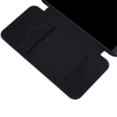 Prabangus „Nillkin“ Qin serijos juodas odinis atverčiamas HTC One M9 dėklas / Priedai.lt