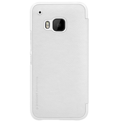 Prabangus „Nillkin“ Qin serijos baltas odinis atverčiamas HTC One M9 dėklas / Priedai.lt