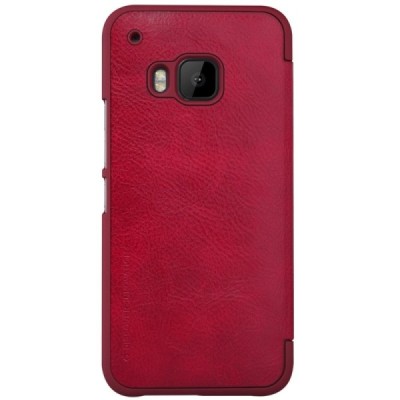 Prabangus „Nillkin“ Qin serijos raudonas odinis atverčiamas HTC One M9 dėklas / Priedai.lt