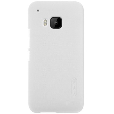 HTC One M9 Nillkin Frosted Shield baltas plastikinis dėklas + apsauginė ekrano plėvelė / Priedai.lt