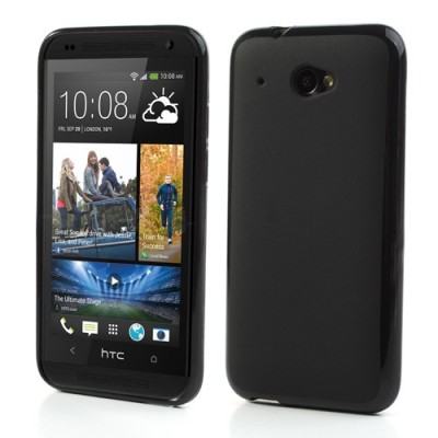 HTC Desire 601 Jelly Case melns cieta silikona (TPU) futrālis / Vacins.lv