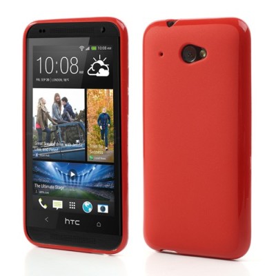 HTC Desire 601 Jelly Case sarkans cieta silikona (TPU) futrālis / Vacins.lv